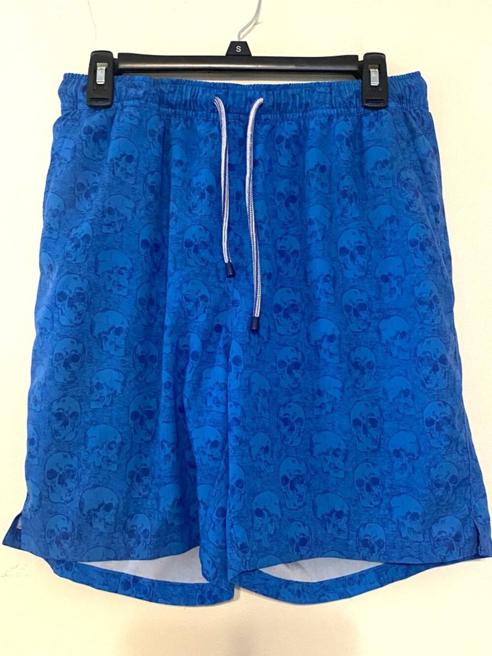 Peter Millar Seaside Blue Skulls Swim Trunks Lined Men's Size Medium 8" Inseam